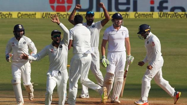 India required four wickets on the final day to go 3-0 up in the five-match series and Ravichandran Ashwin gave them a great start by removing Jonny Bairstow for 51. (Photo by: BCCI)