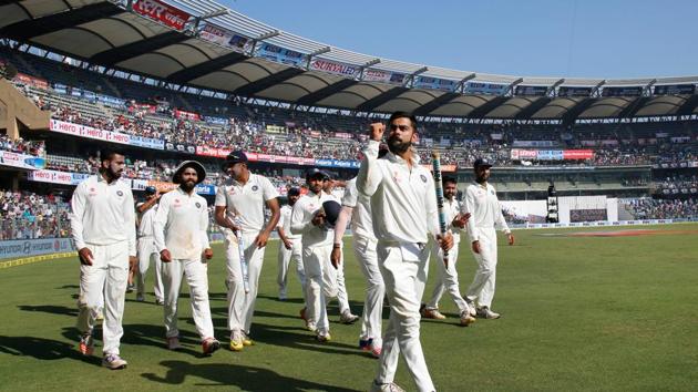 Virat Kohli continued his magnificent captaincy tenure as India secured their fifth consecutive series win after defeating England by an innings and 36 runs in Wankhede. (Photo by: BCCI)