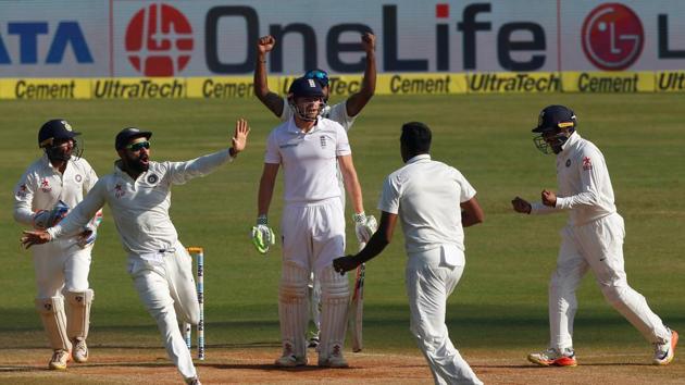 India showed urgency in the final morning and Ravichandran Ashwin picked up the wicket of Jonny Bairstow for 51. (Photo by:BCCI)