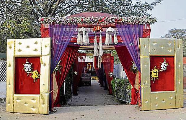 A view of the Marriage Palace on Ferozepur Road in Ludhiana on Monday. (HT Photo) A view of the Marriage Palace on Ferozepur Road in Ludhiana on Monday. (HT Photo)