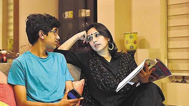 Preeti Agarwal Mehta, mother to 15-year-old Suyansh, tells her son to be a proud feminist and bring about change.(Sanjeev Verma/HT PHOTO) Preeti Agarwal Mehta, mother to 15-year-old Suyansh, tells her son to be a proud feminist and bring about change.(Sanjeev Verma/HT PHOTO)