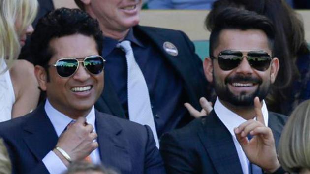 Sachin Tendulkar and Virat Kohli at Wimbledon. Kohli’s fantastic form in 2016 has triggered fresh comparisons with Tendulkar. (AP) Sachin Tendulkar and Virat Kohli at Wimbledon. Kohli’s fantastic form in 2016 has triggered fresh comparisons with Tendulkar. (AP)