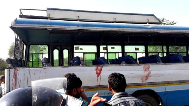 The speeding bus carrying around 30 passengers was moving towards Rajgarh from Biaora when it collided head on with an auto-rickshaw. (Representational image) The speeding bus carrying around 30 passengers was moving towards Rajgarh from Biaora when it collided head on with an auto-rickshaw. (Representational image)