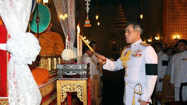 Thailand's new king Maha Vajiralongkorn takes part in a ceremony to pay respects to his late father King Bhumibol Adulyadej in the Grand Palace in Bangkok in October. (AFP file photo) Thailand's new king Maha Vajiralongkorn takes part in a ceremony to pay respects to his late father King Bhumibol Adulyadej in the Grand Palace in Bangkok in October. (AFP file photo)