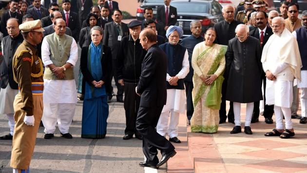 Prime Minister Narendra Modi remembered the martyrs on the 15th anniversary of the deadly terror attack on Parliament. (Arun Sharma/HT ) Prime Minister Narendra Modi remembered the martyrs on the 15th anniversary of the deadly terror attack on Parliament. (Arun Sharma/HT )