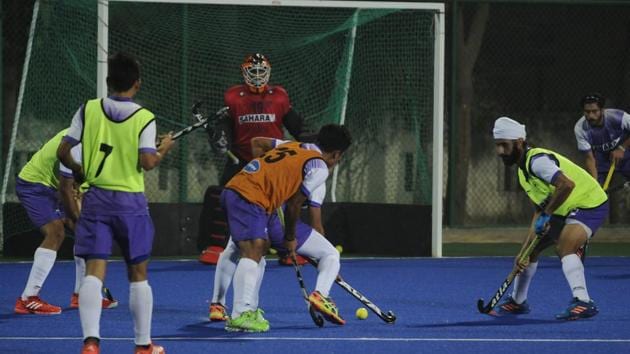 India will play Spain in the hockey junior World Cup quarterfinal on Thursday. India are unbeaten so far in the tournament. (HT Photo/Deepak Gupta) India will play Spain in the hockey junior World Cup quarterfinal on Thursday. India are unbeaten so far in the tournament. (HT Photo/Deepak Gupta)