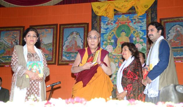 His Holiness the Dalai Lama was recently presented a set of books on great Indian Buddhist masters.