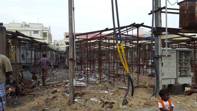 Remains of fishermen’s huts in Nochi Kuppam in the wake of Cyclone Vardah. (Aditya Iyer/HT Photo) Remains of fishermen’s huts in Nochi Kuppam in the wake of Cyclone Vardah. (Aditya Iyer/HT Photo)