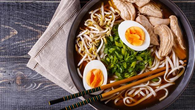 A bowl of Japanese ramen soup with chicken and egg chives (Photo courtesy: Shutterstock) A bowl of Japanese ramen soup with chicken and egg chives (Photo courtesy: Shutterstock)
