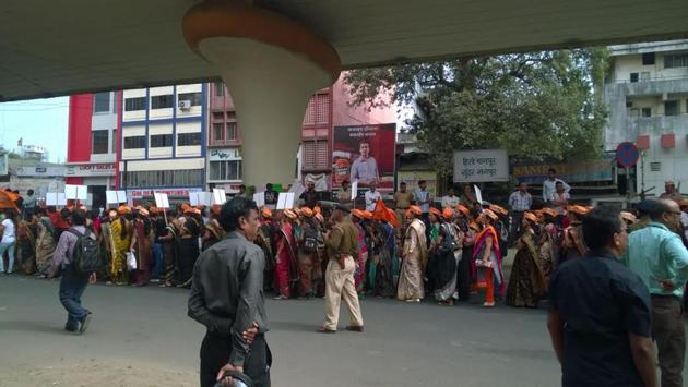 The morcha began from Yashwant Stadium in south Nagpur at 12.15 pm, which was supposed to start at 10am (HT Photo) The morcha began from Yashwant Stadium in south Nagpur at 12.15 pm, which was supposed to start at 10am (HT Photo)