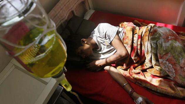 A drug addict undergoing treatment at a hospital.(HT file photo) A drug addict undergoing treatment at a hospital.(HT file photo)