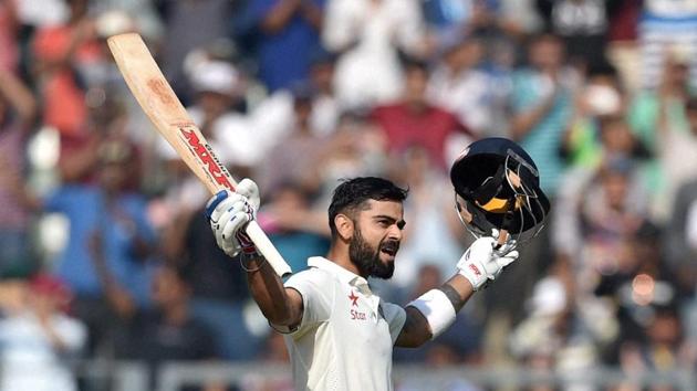 Virat Kohli’s career-best 235 helped clinch the fourth Test in Mumbai by an innings and 36 runs.(PTI)