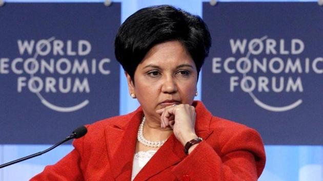 File photo of Indra Nooyi, CEO of PepsiCo, at the World Economic Forum in Davos.(Reuters) File photo of Indra Nooyi, CEO of PepsiCo, at the World Economic Forum in Davos.(Reuters)