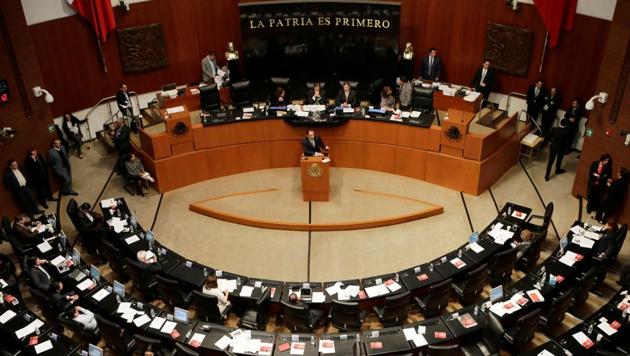 Mexico's Senator Roberto Gil Zuarth (at podium) addresses fellow senators as Mexico's senate approved a bill on Tuesday that would allow for the import and eventually, production, of medical marijuana in Mexico, in Mexico City on Dec 13. (REUTERS) Mexico's Senator Roberto Gil Zuarth (at podium) addresses fellow senators as Mexico's senate approved a bill on Tuesday that would allow for the import and eventually, production, of medical marijuana in Mexico, in Mexico City on Dec 13. (REUTERS)