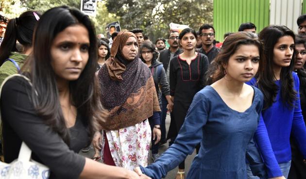 The family and friends of missing JNU student Najeeb Ahmed took out a march on Wednesday. Ahmed, a first year MSc student, went missing from JNU campus on the night of October 14-15. (Arvind Yadav/HT Photo) The family and friends of missing JNU student Najeeb Ahmed took out a march on Wednesday. Ahmed, a first year MSc student, went missing from JNU campus on the night of October 14-15. (Arvind Yadav/HT Photo)
