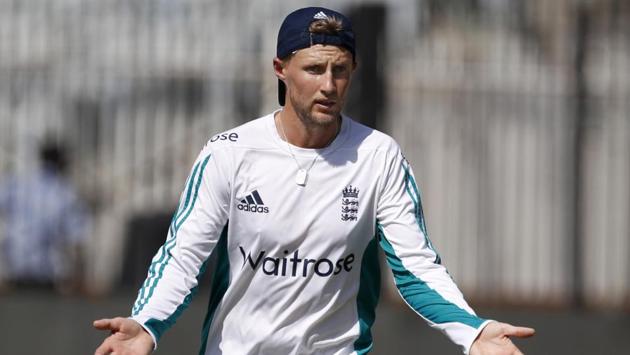 England's Joe Root gestures during a practice session in Chennai. (AP) England's Joe Root gestures during a practice session in Chennai. (AP)