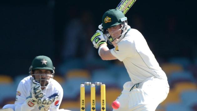 Steven Smith smashed his 16th Test century as Australia dominated the opening day of the first Test against Pakistan in Brisbane. (Getty Images) Steven Smith smashed his 16th Test century as Australia dominated the opening day of the first Test against Pakistan in Brisbane. (Getty Images)