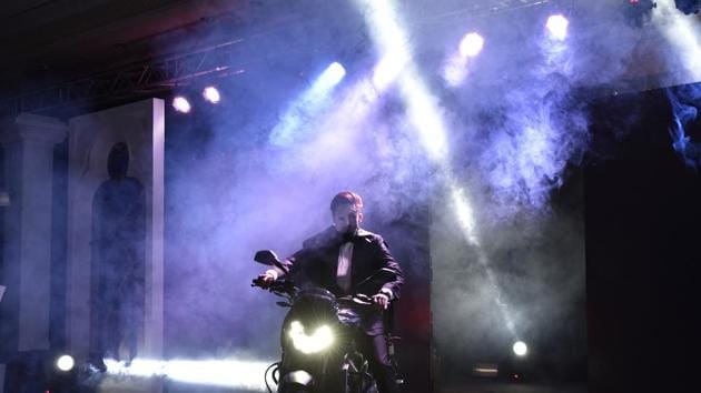 Bajaj’s Dominar400 bike was launched in Delhi on Thursday. (Sanjeev Verma/HT PHOTO)
