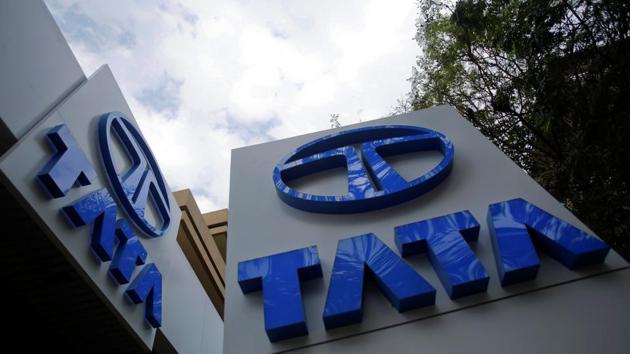 Tata Motors logos are seen at their flagship showroom in Mumbai.(Reuters File Photo)