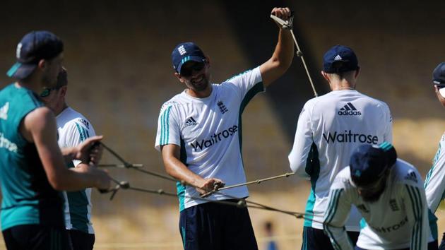 England cricket captain Alastair Cook stretches during a training session. (AFP) England cricket captain Alastair Cook stretches during a training session. (AFP)
