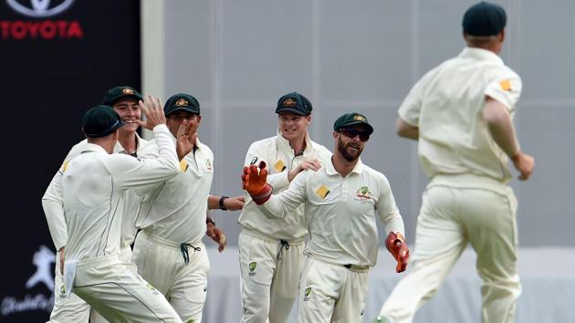 Mitchell Starc struck early to remove Azhar Ali as Australia continued to dominate Pakistan in the Brisbane Test. (AFP) Mitchell Starc struck early to remove Azhar Ali as Australia continued to dominate Pakistan in the Brisbane Test. (AFP)