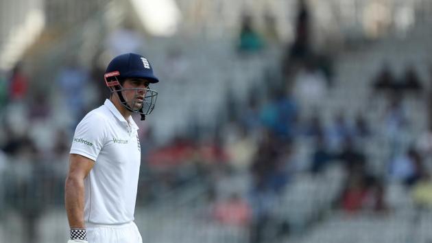 Alastair Cook became the 10th batsmen to reach 11000 Test runs as he continued to pile on the runs. (BCCI)