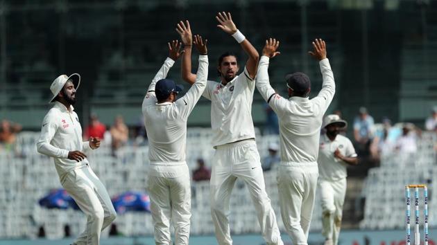 Ishant Sharma, who was playing in his first match after his marriage, removed Keaton Jennings cheaply. (BCCI)