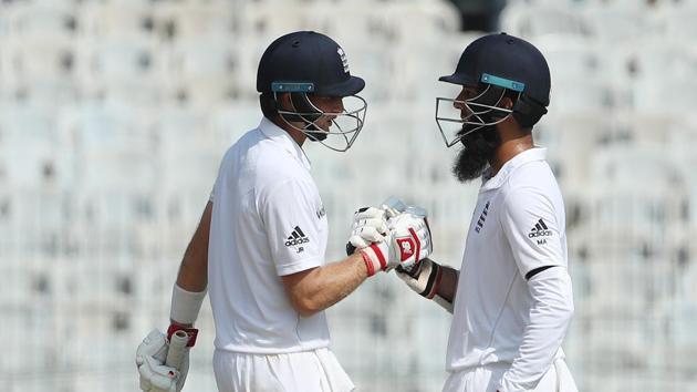 Joe Root and Moeen Ali shared a 146-run stand for the third wicket to put England on track. (BCCI)