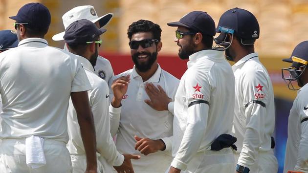 Ravindra Jadeja broke the vital stand when he dismissed Root for 88 thanks to the DRS. (Photo by: BCCI)