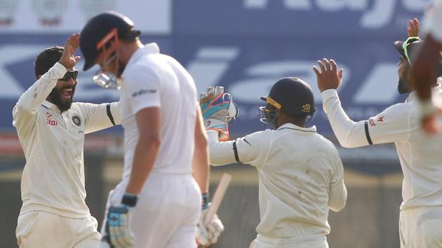 Ravindra Jadeja got his third wicket as he got the key wicket of Bairstow for 49. (Photo by: BCCI) 