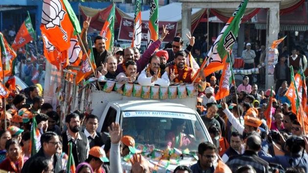 Much-publicised Parivartan Yatra covered over 5,000 km and touched all 70 assembly constituencies. (Vinay Santosh Kumar.HT Photo) Much-publicised Parivartan Yatra covered over 5,000 km and touched all 70 assembly constituencies. (Vinay Santosh Kumar.HT Photo)