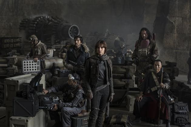 The resistance army, led by an idealist outsider (Felicity Jones), includes an intelligence officer (Diego Luna), a blind warrior monk (Donnie Yen) and his trigger-happy sidekick (Wen Jiang).