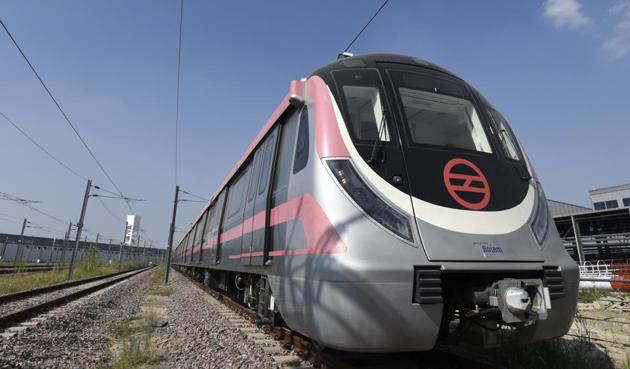 The new trains that will run on the lines under the phase three expansion of Delhi Metro. With growing passenger traffic, crowding of trains is a major challenge to meet for the Delhi Metro Rail Corporation. (Sanjeev Verma/HT Photo) The new trains that will run on the lines under the phase three expansion of Delhi Metro. With growing passenger traffic, crowding of trains is a major challenge to meet for the Delhi Metro Rail Corporation. (Sanjeev Verma/HT Photo)
