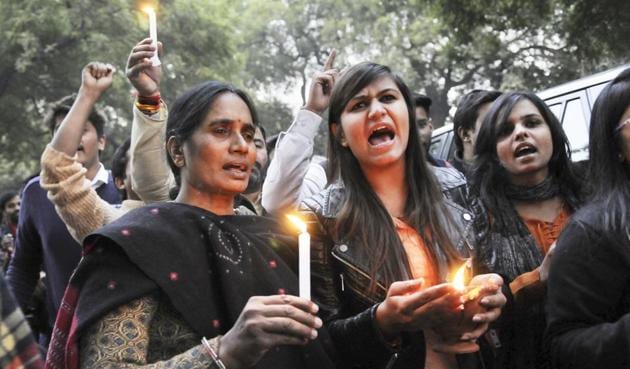 Nirbhaya’s mother and protestors gather at Jantar Mantar to mark the anniversary of the assault on the 23-year-old physiotherapist in Delhi. (Saumya Khandelwal/HT File) Nirbhaya’s mother and protestors gather at Jantar Mantar to mark the anniversary of the assault on the 23-year-old physiotherapist in Delhi. (Saumya Khandelwal/HT File)