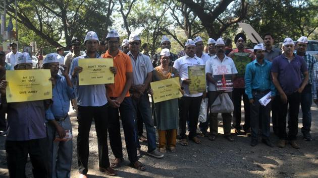 The DontTouchAarey protest that took place on Monday to protest against the proposed Mumbai Metro car shed in Aarey.(HT File Photo)