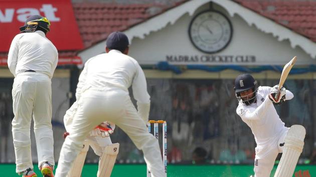 Adil Rashid and Liam Dawson revived England’s innings as they built a solid partnership. (BCCI) 
