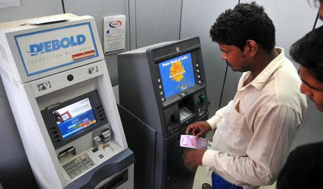 ICurrently, a customer has to pay Rs 20 per ATM withdrawal after five free transactions a month from a bank she has an account in. For non-financial such as checking balance status or applying for a cheque book, the levy is Rs 8.50. (HT/ PHOTO) ICurrently, a customer has to pay Rs 20 per ATM withdrawal after five free transactions a month from a bank she has an account in. For non-financial such as checking balance status or applying for a cheque book, the levy is Rs 8.50. (HT/ PHOTO)