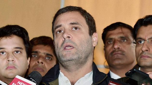 Congress vice president Rahul Gandhi said on Saturday Prime Minister Narendra Modi was constantly shifting the goalpost over demonetisation’s real objective. (PTI Photo) Congress vice president Rahul Gandhi said on Saturday Prime Minister Narendra Modi was constantly shifting the goalpost over demonetisation’s real objective. (PTI Photo)