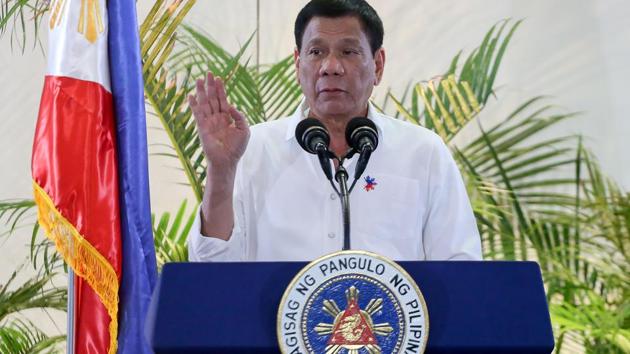 Philippine President Rodrigo Duterte gestures during a press conference on December 17.(AFP Photo)