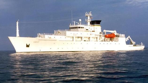 Oceanographic survey ship USNS Bowditch that deployed an underwater drone seized by a Chinese Navy warship in international waters in South China Sea. Oceanographic survey ship USNS Bowditch that deployed an underwater drone seized by a Chinese Navy warship in international waters in South China Sea.