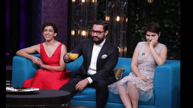 Aamir Khan and his Dangal co-stars Fatima Sana Shaikh and Sanya Malhotra on Koffee with Karan.