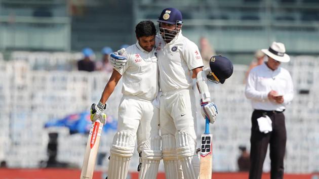 It summed up a great day for Karun Nair as India set about to build their advantage over England. (BCCI) 