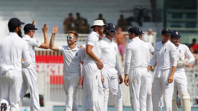 Liam Dawson picked up his first wicket by dismissing Murali Vijay as England enjoyed some rare good moments. (BCCI) 