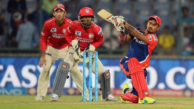 Delhi Daredevils batsman Pawan Negi plays a shot during a 2016 Indian Premier League match against Kings XI Punjab at the Feroz Shah Kotla Stadium in New Delhi on April 15, 2016(BCCI)