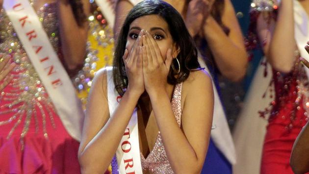 Miss Puerto Rico Stephanie Del Valle reacts after winning the Miss World 2016 Competition in Oxen Hill, Maryland, US. (Joshua Roberts/REUTERS)