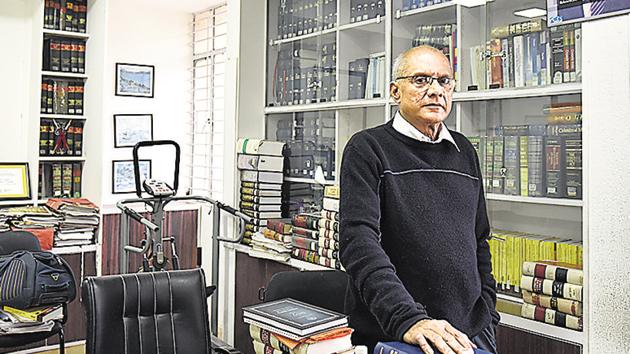 Lawyer Colin Gonzalves talks to HT at his office on Masjid Road in New Delhi.(Saumya Khandelwal/HT Photo)