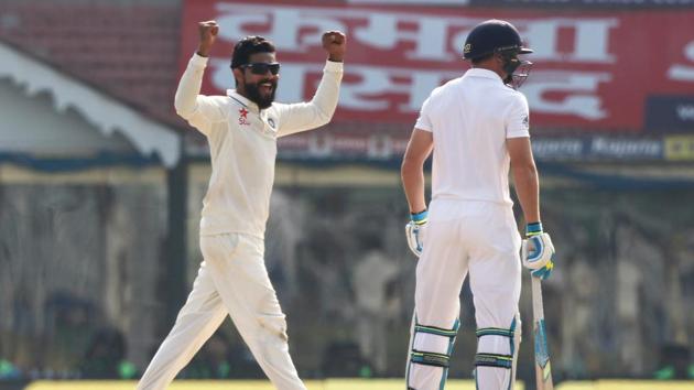 Ravindra Jadeja picked up his sixth five-wicket haul in Tests as England continued to collapse. (BCCI)