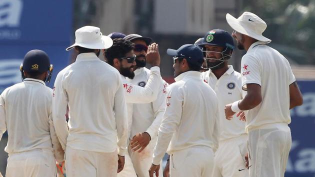 Ravindra Jadeja got the massive wicket of Joe Root as India continued to make in-roads. (BCCI) 