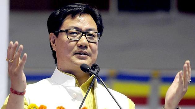 MoS Home Kiren Rijiju termed the filing of the charge sheet at the NIA court at Panchkula as a “huge break through”. (Sonu Mehta/HT File Photo) MoS Home Kiren Rijiju termed the filing of the charge sheet at the NIA court at Panchkula as a “huge break through”. (Sonu Mehta/HT File Photo)