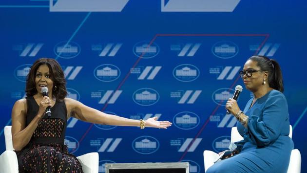 Michelle Obama sat down with Winfrey at the White House for an hour-long special that was broadcast Monday on CBS. (AP file photo) Michelle Obama sat down with Winfrey at the White House for an hour-long special that was broadcast Monday on CBS. (AP file photo)